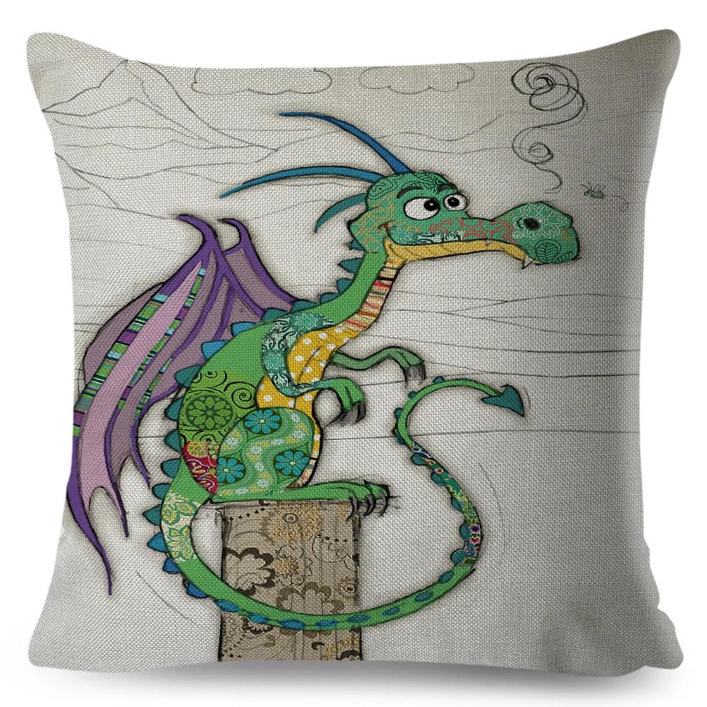 Nordic Style Cartoon Monkey Dog Cat Rabbit Cushion Cover Decor Children Drawing Animal Pillow Case for Sofa Home Car Pillowcase