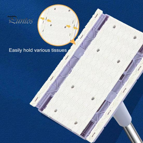 Flat Mop with Cloth Kitchen Bathroom House Mini Sweeper Mop with 360 Degree Rotation Dry Wet Easy Use Mop Household Cleaning Tool