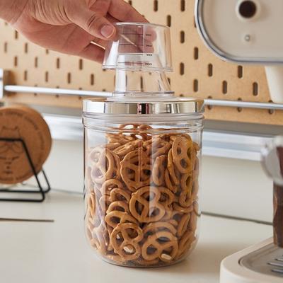 Barattolo Sigillato da 900/1400/2000/2600ML con Coperchio Ermetico Grande Capacità Trasparente Multifunzionale Contenitore per Frutta Secca Merci Secche Noci Cereali Condimento Foglie di Tè