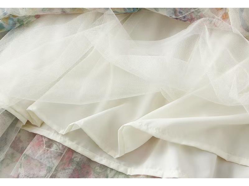 Γυναικεία Καλοκαιρινή Φλοράλ Διχτυωτή Φούστα Midi σε Γραμμή Α