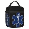 Benutzerdefinierte EMT Stern des Lebens Isolierte Lunchtasche für Damen Tragbare Medizinische Notfall-Kühlbox Lunchbox Strand Camping Reise
