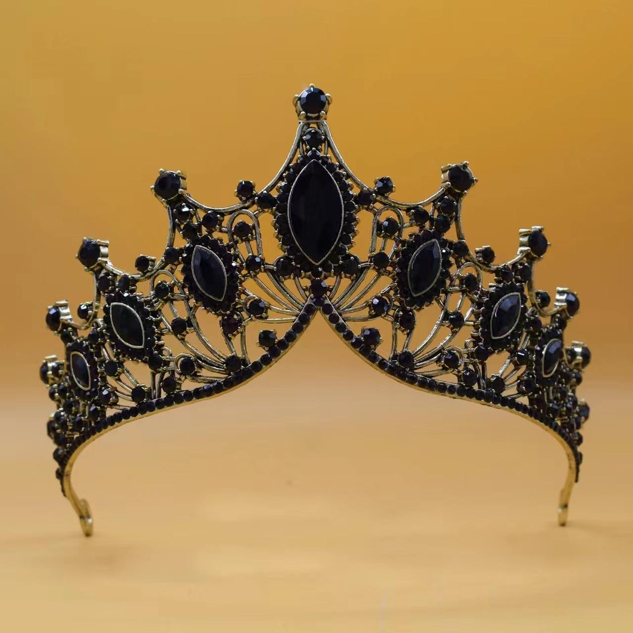 

Свадебный барокко Винтаж большой корона головной убор корона сплав банкетный корона аксессуары для волос многоцветный