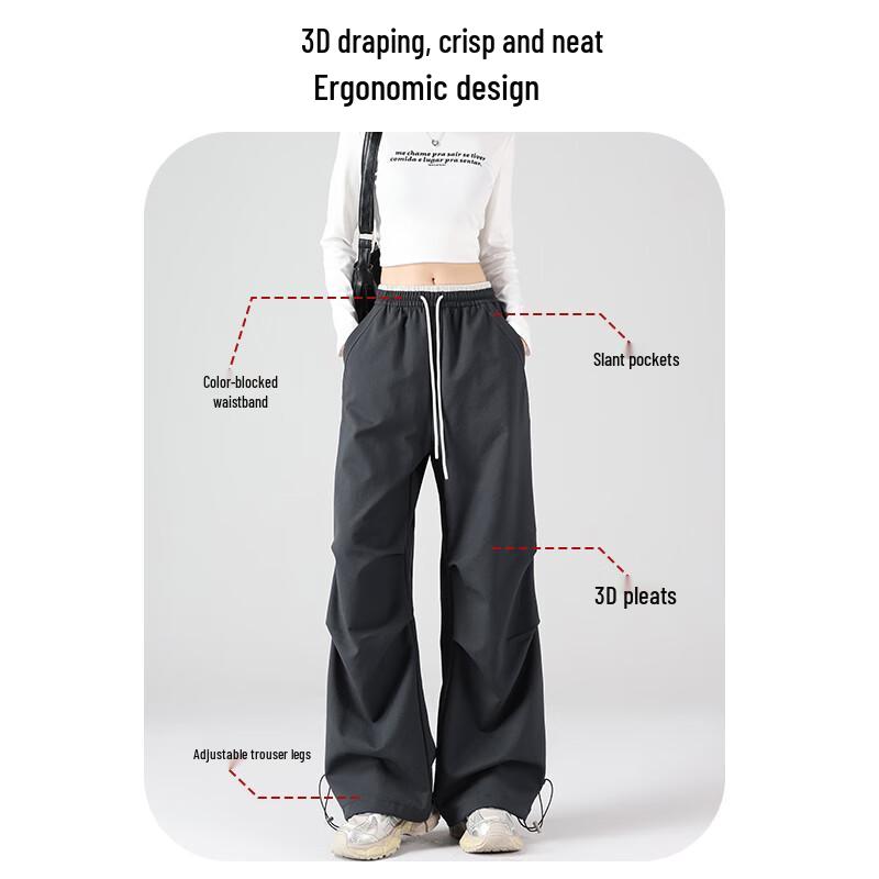 Women's High-Waisted Drawstring Cargo Pants