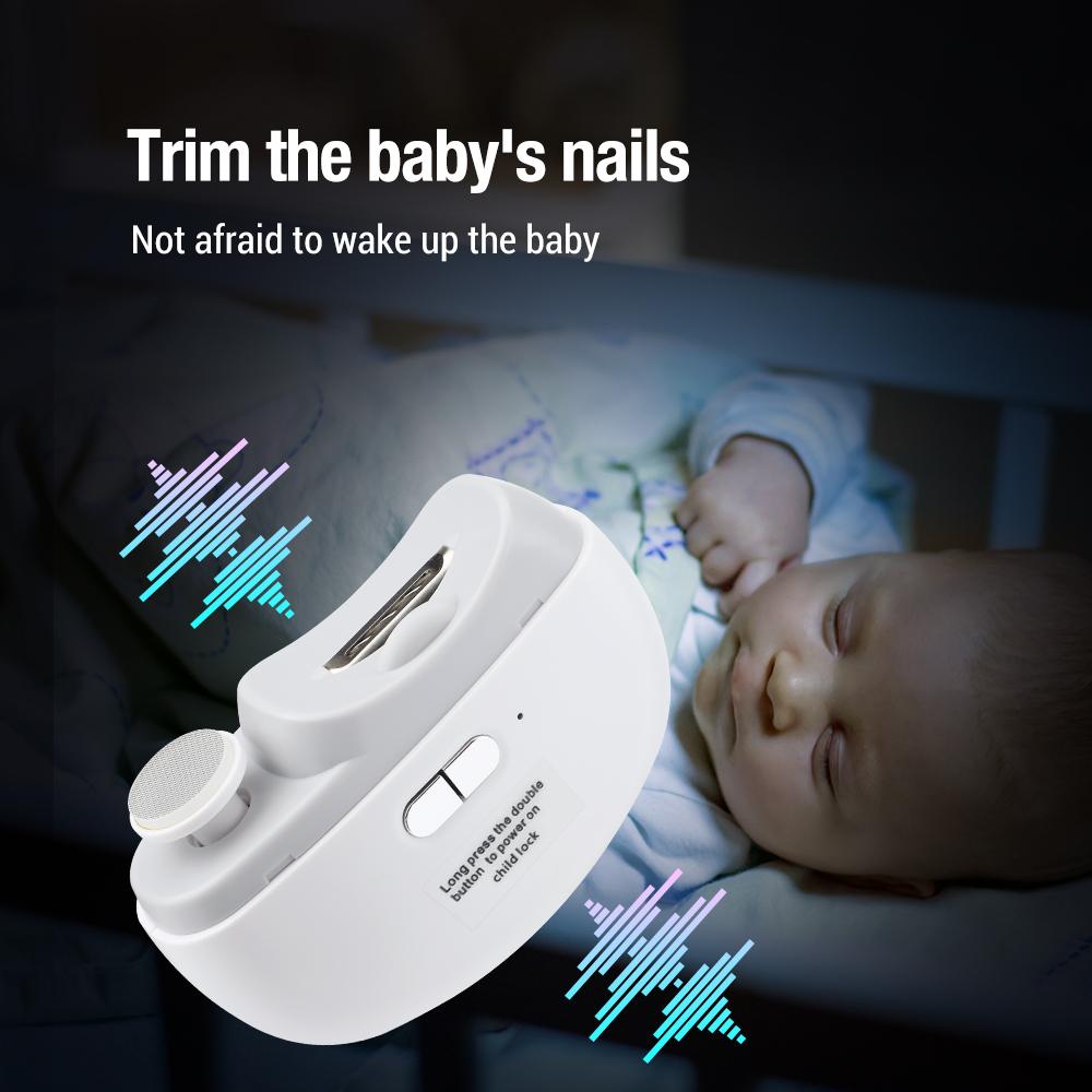 2 in 1 Rotatable Electric Nail Clipper Grinding and Polishing With Lighting Automatic Rechargeable Nail Trimmer for Baby Adult