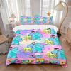 Colorful Cartoon Monster Starry Bedding Set Personalized Washable Custom 3Pcs Duvet Cover Pillowcases Soft Microfiber Home Bedroom Gift