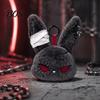 Stress Relief Plush Doll with Metal Hanging Loop, Dark Style Rabbit Pendant Bandage Stitched Keychain Toy, Funny Expression Doll, Collectible Toy Loop