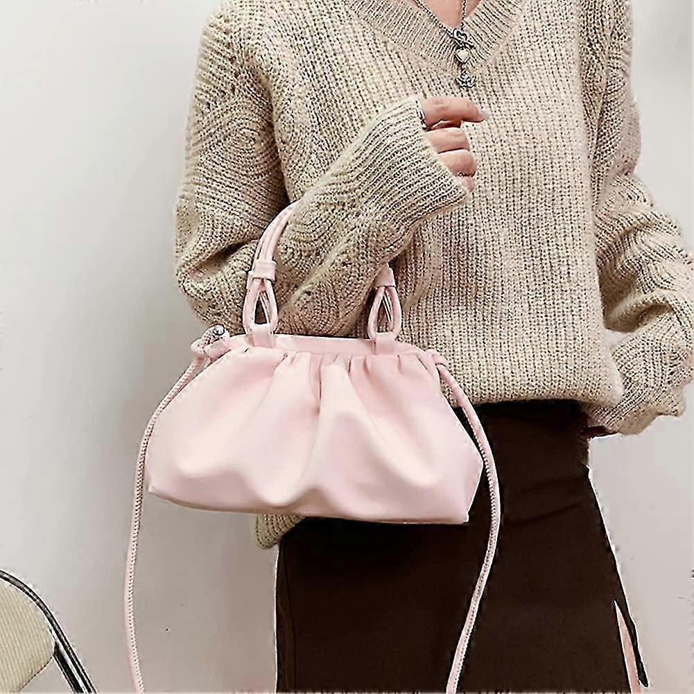 Dumpling Bag And Cloud Purse Trendy Ruched Clutch For Women Fash Pu S Shoulder Bag Handbag ()