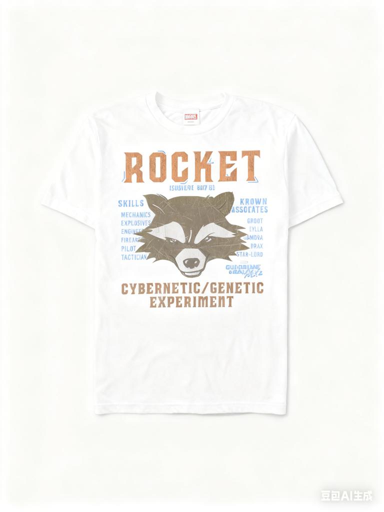 Äkta 2026 Ny Guardians of The Galaxy Rocket Raccoon Tryck Stor Storlek Herr Kortärmad Lös Rundhalsad T-shirt