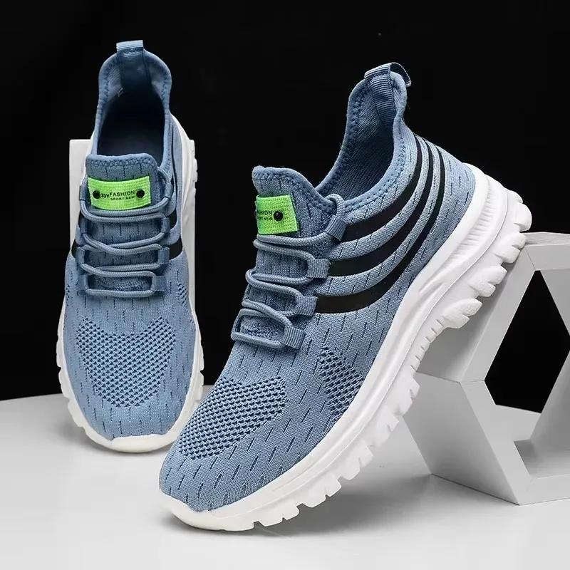 Summer Fashion Men's Shoes New Trend Platform Sports Shoes Tennis Training Running Lightweight Breathable Mesh Vulcanized Shoes