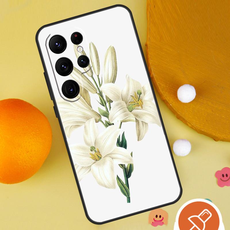 Lily Flowers Case For Samsung Galaxy S25 Ultra S24 S23 S22 S21 Ultra S9 S10 S20 Plus S24 FE Funda Cover