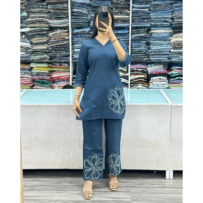 Damen Bollywood Party Wear Oberteil Tunika Kurta Hose Kordelset Damen Designer Ethno SC-2336