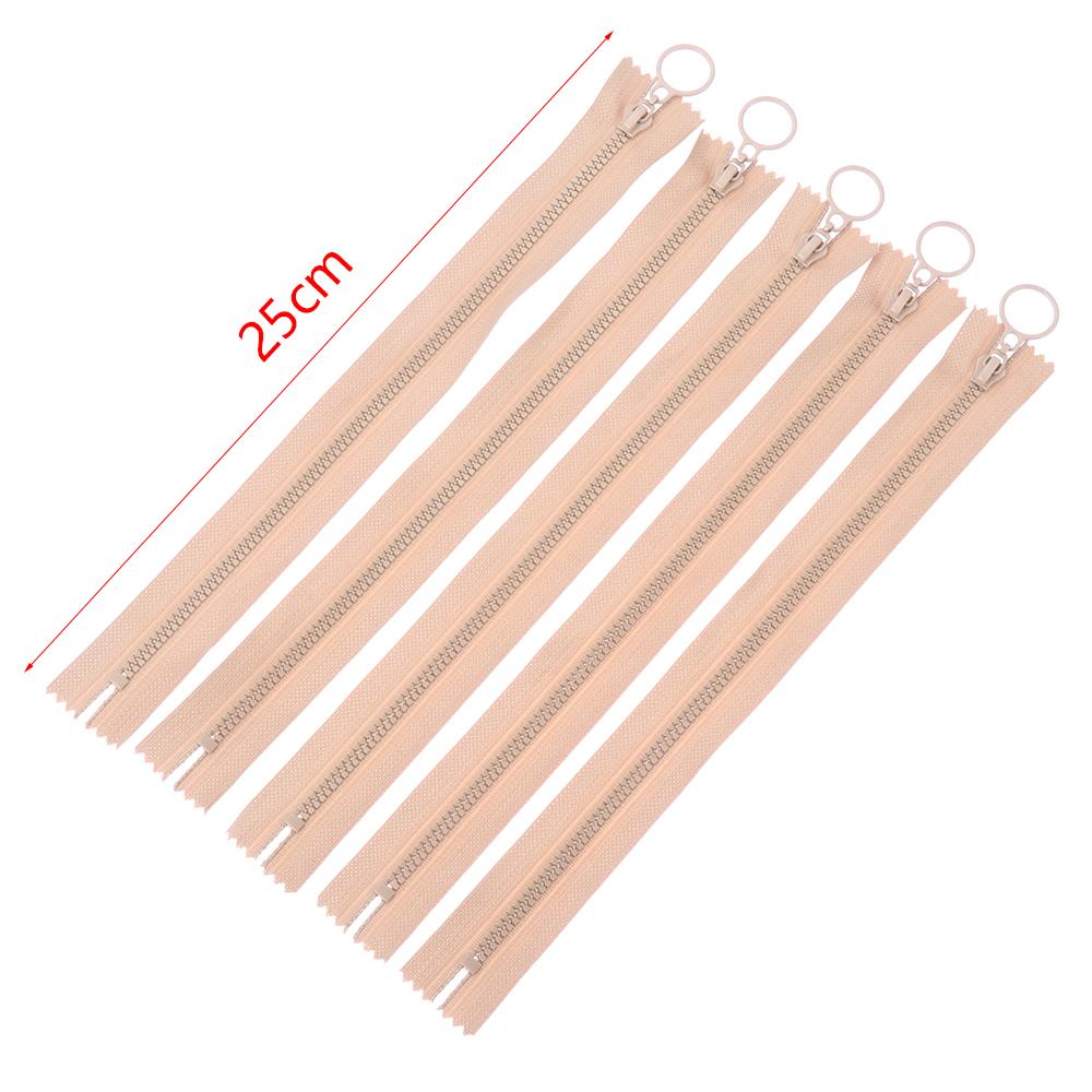 5pcs/Pack Resin Zipper 25cm Candy Colors Zippers Round Ring Zipper Decorative For Sewing Bag Garment DIY Sewing Accessories