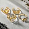 Light Luxury French Retro Heavy Industry Money Bag Open Ring Medieval Niche Design Exquisite High-End Four-Leaf Clover Ring