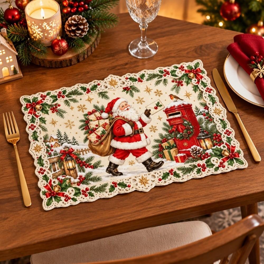 Snowman Elk Xmas Table Mat Coaster Square Dining Mat Christmas Table Placemat Winter Season