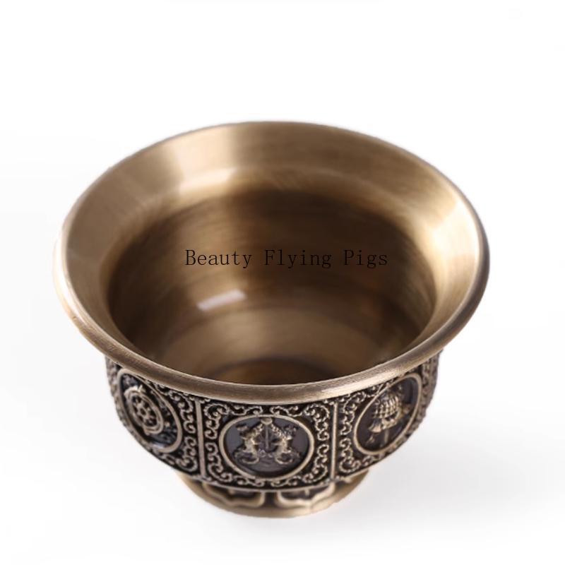 1pc Metal Water Supply Cup Ornament Household Sacrificial Supplies The Cup Offered for Worship Buddha Hall Decoration Metal Cup