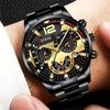 2PCS Set Fashion Business Luxury Men's Quartz Watch Stainless Steel Strap Date Watch & Bracelet, Men's Gifts