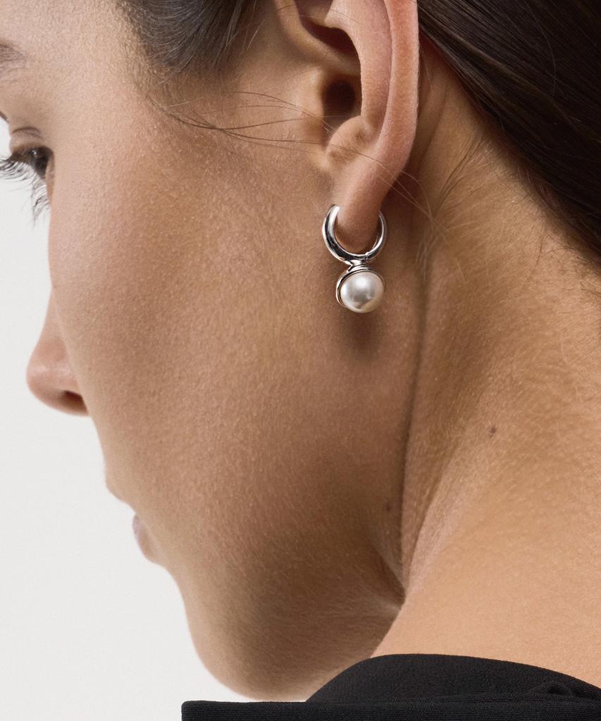 Lisse [925 Silver] Dot Pearl Hoop E
