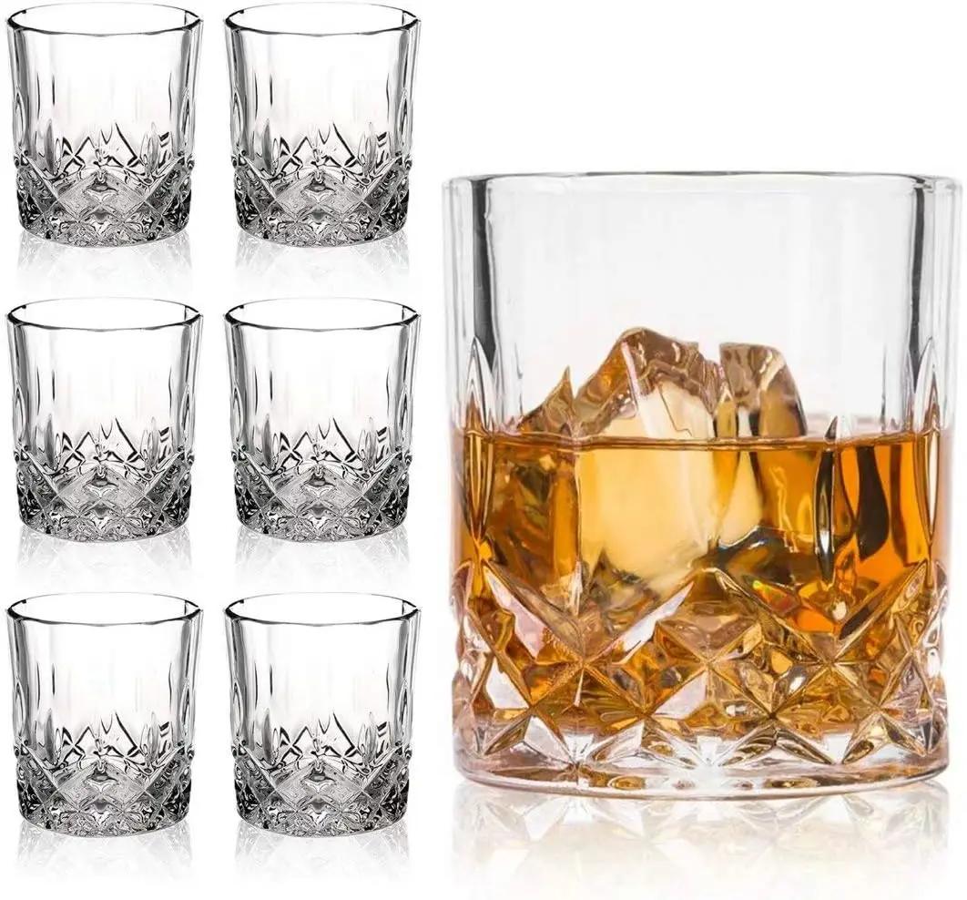 Old Fashioned Whiskey Glasses (Set of 6), 11 Oz Bourbon Glass, Ultra-Clarity Double Old Fashioned Liquor Vodka Bourbon Cocktail 301-400ml