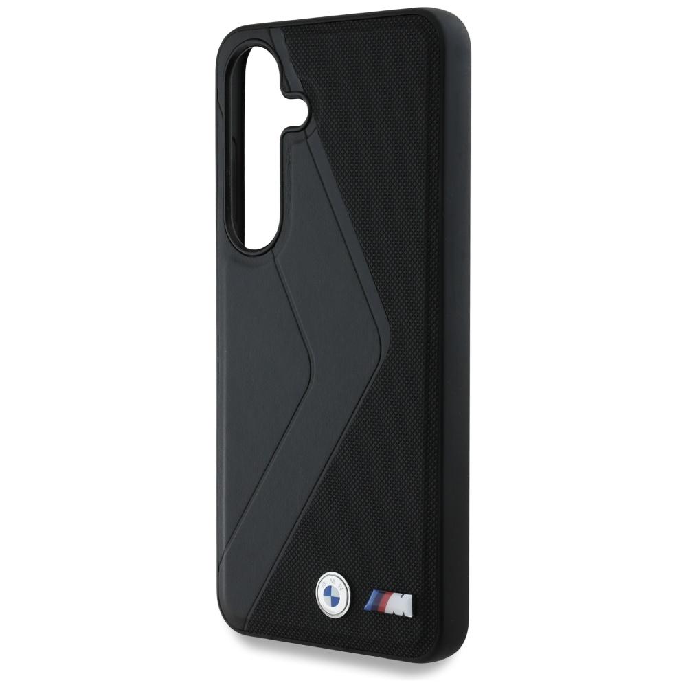 BMW Leather Oversized Stripes MagSafe Case for Samsung Galaxy S25 Black