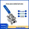316L Stainless Steel 3-Piece Butt-Welded Ball Valve