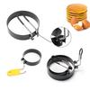 Non-stick Egg Frying Pan with Silicone Handle and Stainless Steel Ring