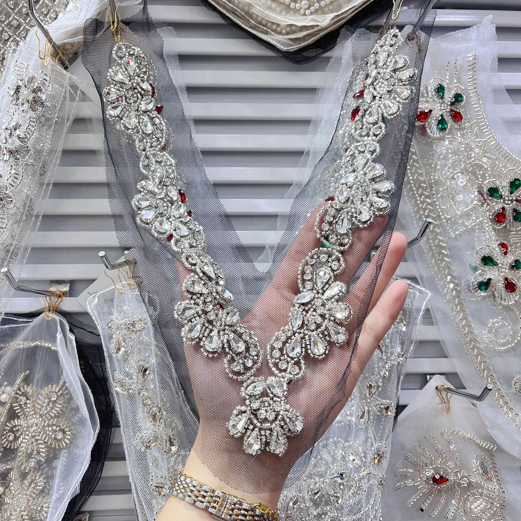 V-Neck Floral Beaded Lace Mesh Lingerie Dress Sweater