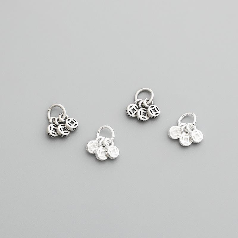S925 Sterling Silver Thai Coin Pendant for DIY Jewelry Making: Beaded Rope Bracelets, Necklaces, and Accessories.