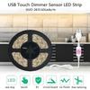 LED Lights Strip 2835 With Touch Dimmer Flexible Diode Tape 5V USB Powered For DIY Backlight Mirror Stair Cabinet Room Decor
