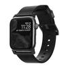 Kožený náramek Horween pro Apple Watch 42-44-45mm Nomad Černý