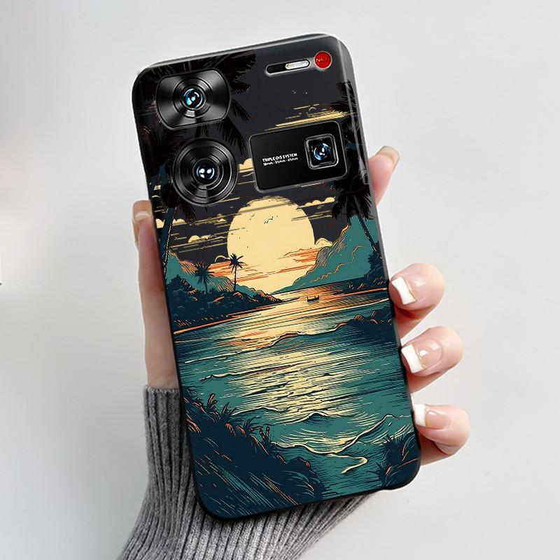 Case For ZTE Nubia Z60 Z70 Z70S Z50 Ultra Cute Love Heart Rabbit Matte Black Soft Silicone Cover For Nubia Z60Ultra Fundas Shell