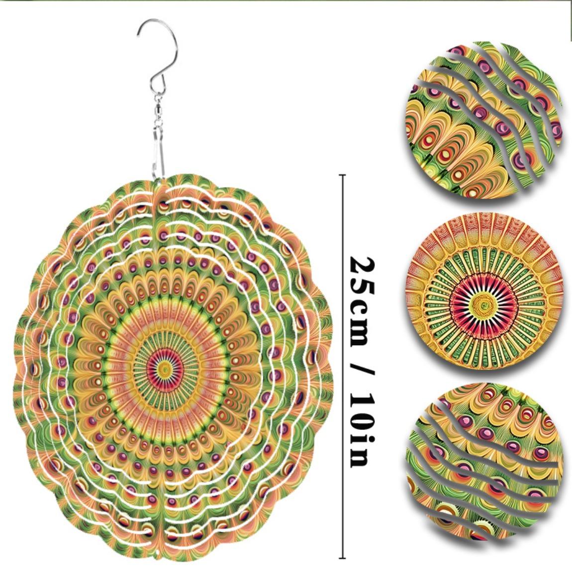 

10-дюймовые подвесные колокольчики ветра с вращающимся на 360 градусов крючком, шикарный дизайн для украшения балкона, двора, идеальный подарок на весну и лето 01A