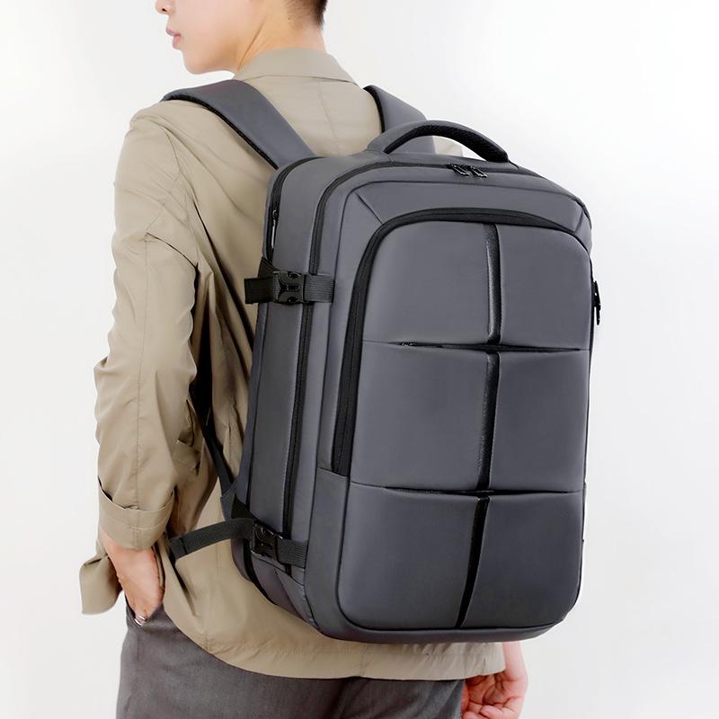 Business Computer Bag Men'S Backpack Expandable Large Capacity Waterproof Student Schoolbag Business Travel Bag