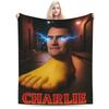 Mantas Charlie Kirk Coral Fleece Felpa Todas las Estaciones Manta Ligera Delgada Multifunción para Cama Oficina Ropa de Cama Mantas
