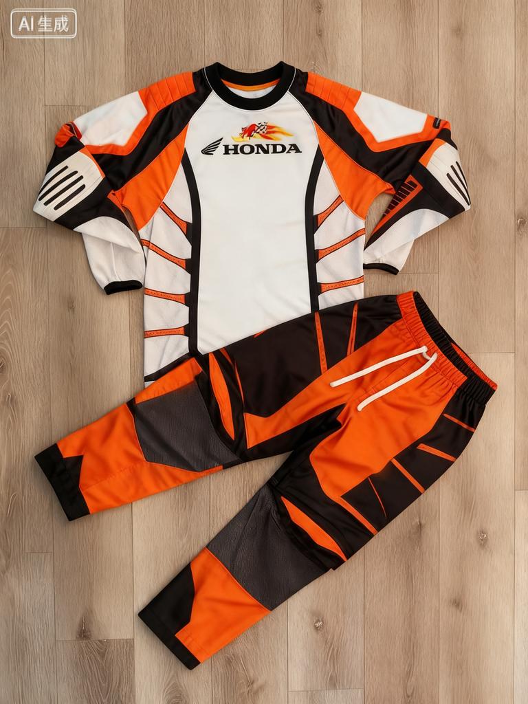 vdbn2 Honda Off Road Motorcycle Clothing #4 CARMICHAEL Motocross Jersey Long Sleeves and Pants Set Gear Set Dirt Bike Suit Breathable