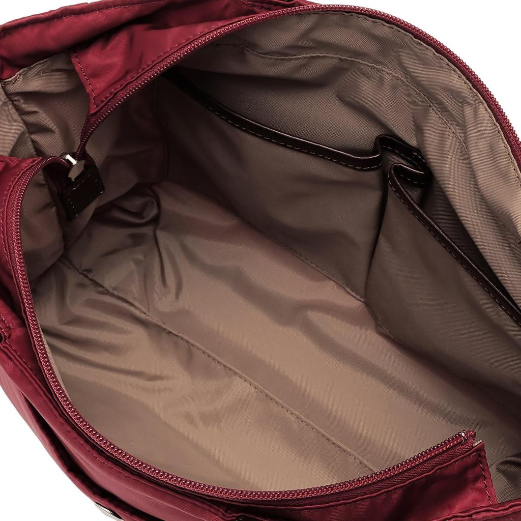 U by Ungaro Broderie Tote Made of Nylon and Cowhide Leather with Embroidered Logo and Quilted A4 Size Shoulder Zipper Multiple Made In Bordeaux Bag,