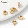 14K Gold Plated Brass Zircon Pendant Connectors Bail Clasps,Bailes For Jewelry,Bail Beads Charm For Bracelet Making Findings