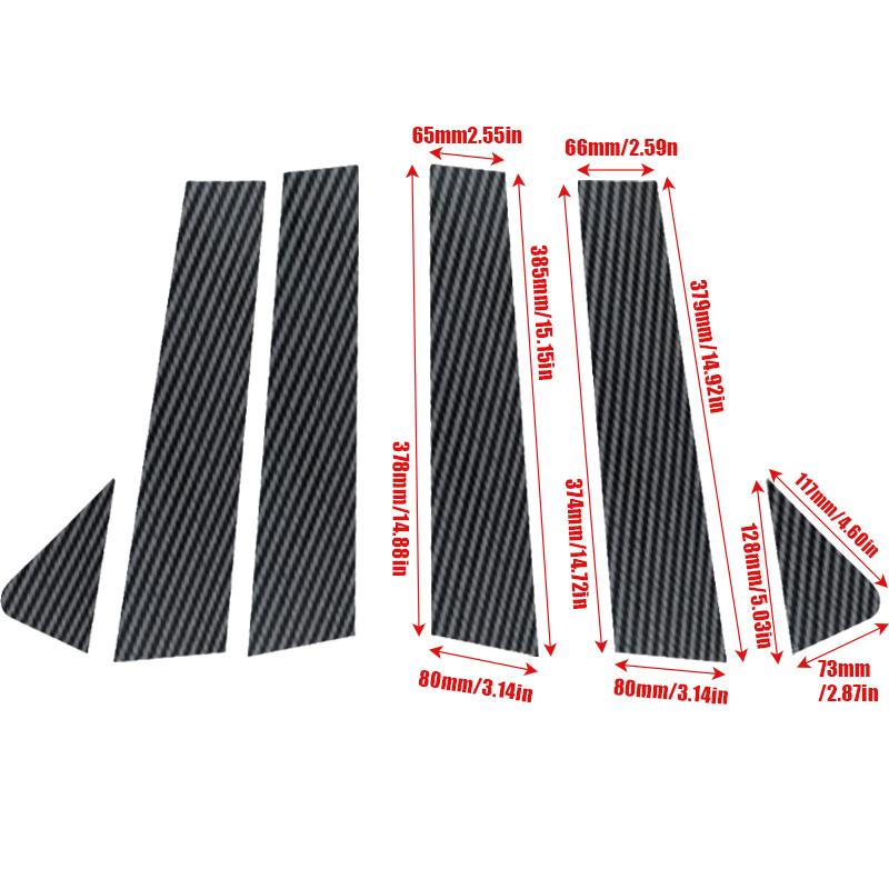6Pcs Carbon Fiber Pillar Posts Stickers Car Window Exterior Posts Trim Cover For Chevrolet TrailBlazer (crossover) 2021-2024