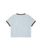 WACKY WILLY Women'S Ringer Graphic Crop Short Sleeve T-Shirt Sky Blue