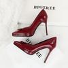 Sharp Pointed Thin Heel Bow Women's Single Shoes, Waterproof Platform, Super High Heels, Sexy Single Shoes