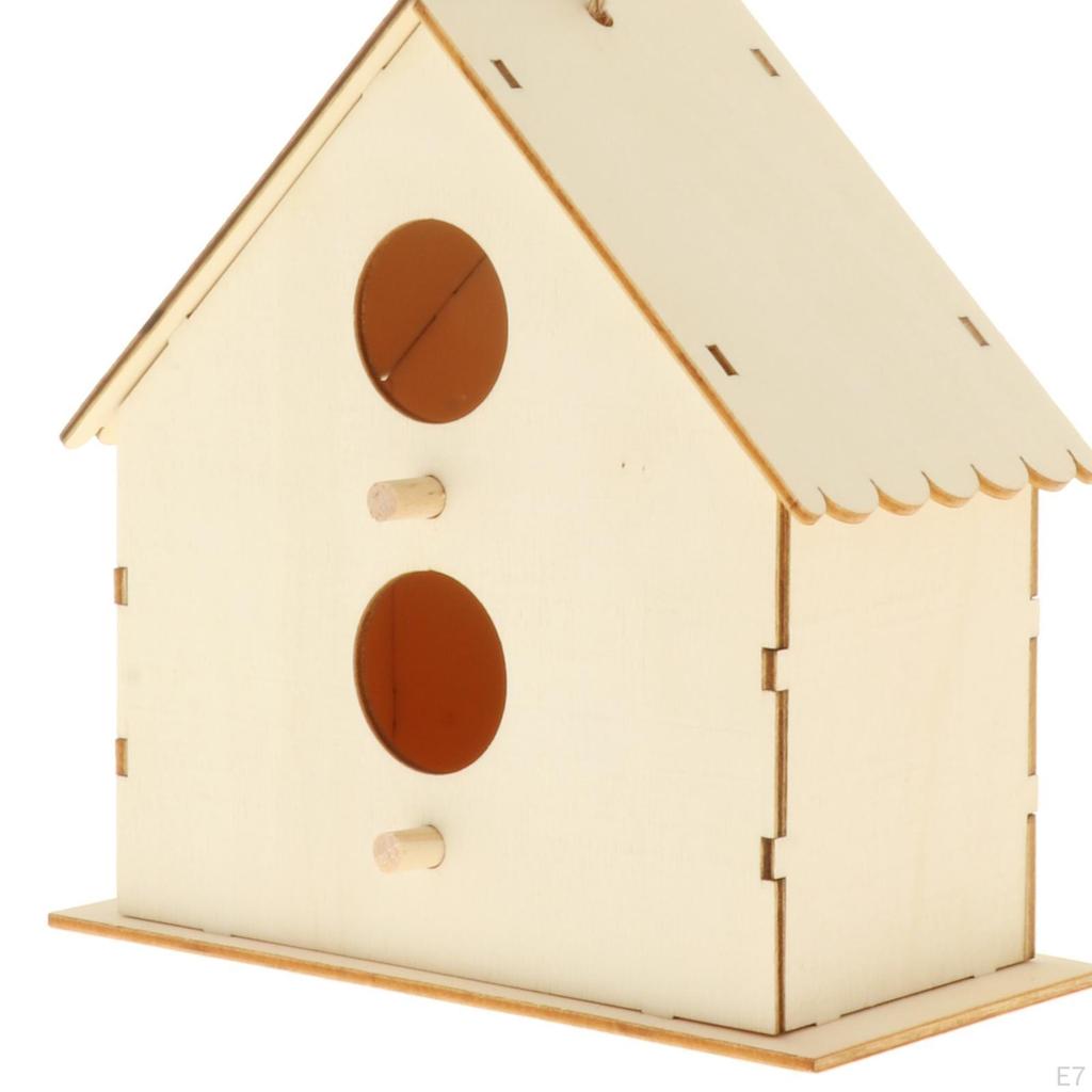 Wooden Bird Hanging Birdhouse DIY Paintable