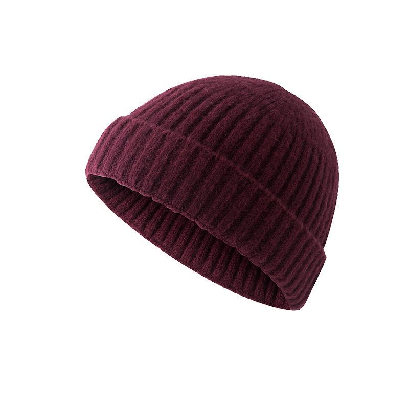 Hat knitted hat women's autumn and winter trendy brand core-spun yarn cold hat men's yuppie melon skin headhat