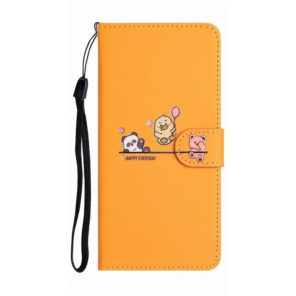 

Cute Pig Duck Case For Samsung Galaxy S24 S23 S22 S21 S20 FE S30 Plus Ultra 5G Photo Frame Wallet Card Slots Leather Cover #TDB For S24 Ultra
