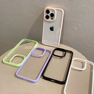 Trasparente di Colore Della Caramella Cassa Del Telefono Del Respingente Per il iPhone 15 14 13 Mini 12 11 Pro Max XR XS X 7 8 più SE3 Molle Antiurto Della Copertura Posteriore
