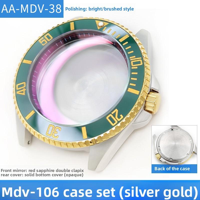 

Mdv106 Metal Case Waterproof Mdv-106 men Watch Case Sapphire Crystal Stainless Steel Replace Bezel Accessories Case Screw Crown For MDV-106