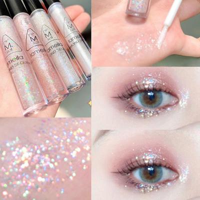 Ombretto liquido waterproof Glitter Fine Shimmer Sericulae Ombretto snellente e illuminante Liquido Evidenziatore naturale Set duraturo Trucco per donna