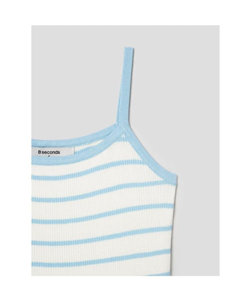 8seconds Striped Sleeveless Knit (Sky Blue) (354651Mb3Q)