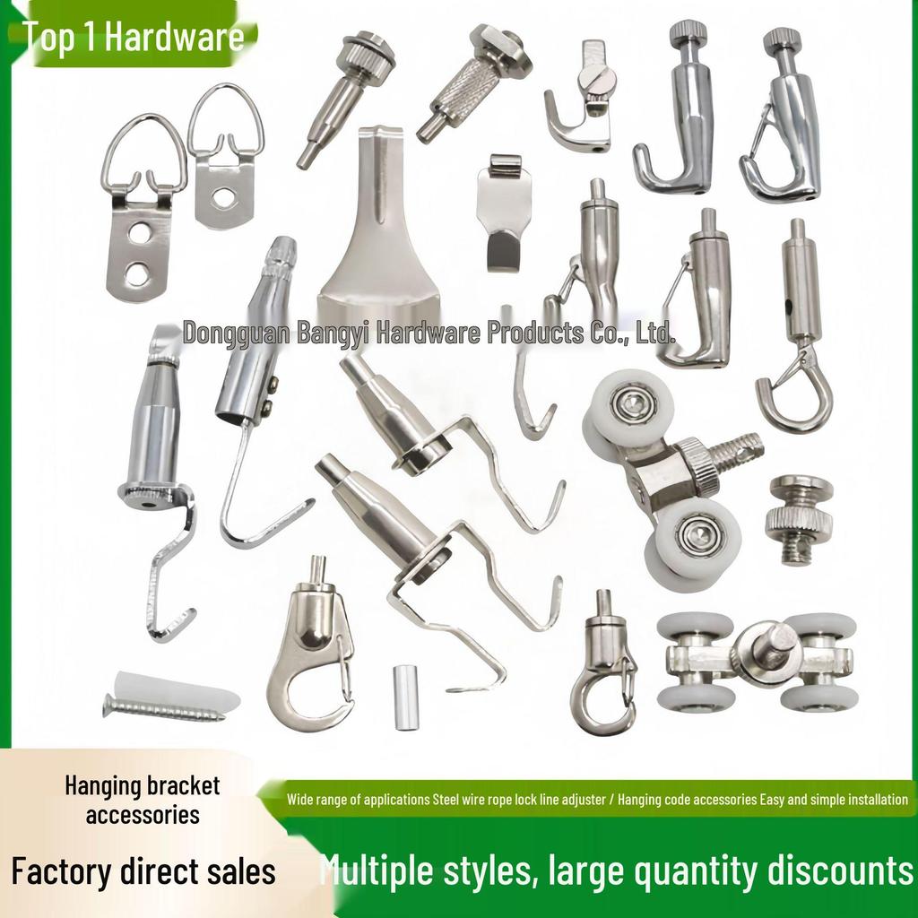 Steel Wire Rope Hanging Accessories: Glass Clip, Picture & Sign Hanging Hook, Lighting Fixture Mount