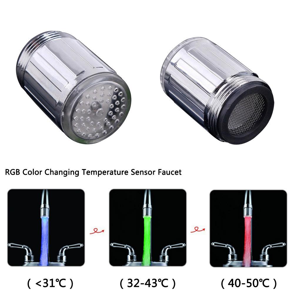 

Hot Temperature Controlled Color Changing Tap LED Faucet Light Colorful Discoloration