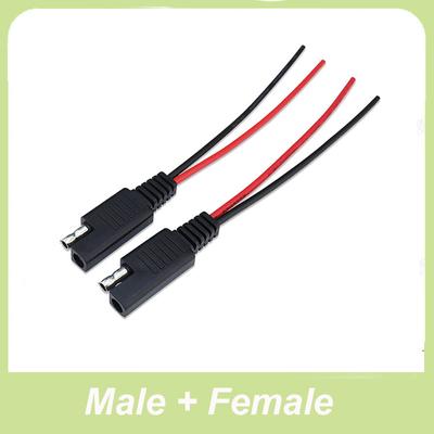 SAE Power Automotive Extension Cable 12V 18AWG 2 Pin DIY Connector Line Male + Plug Copper Wire