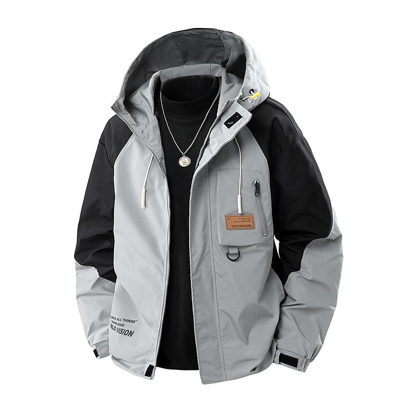 

Men Hoodie Jacket Loose Outerwear Hiking Sportswear Mens Casual Breathable Jackets Male Windbreaker Plus Size M-8XL 150KG 8XL сірий